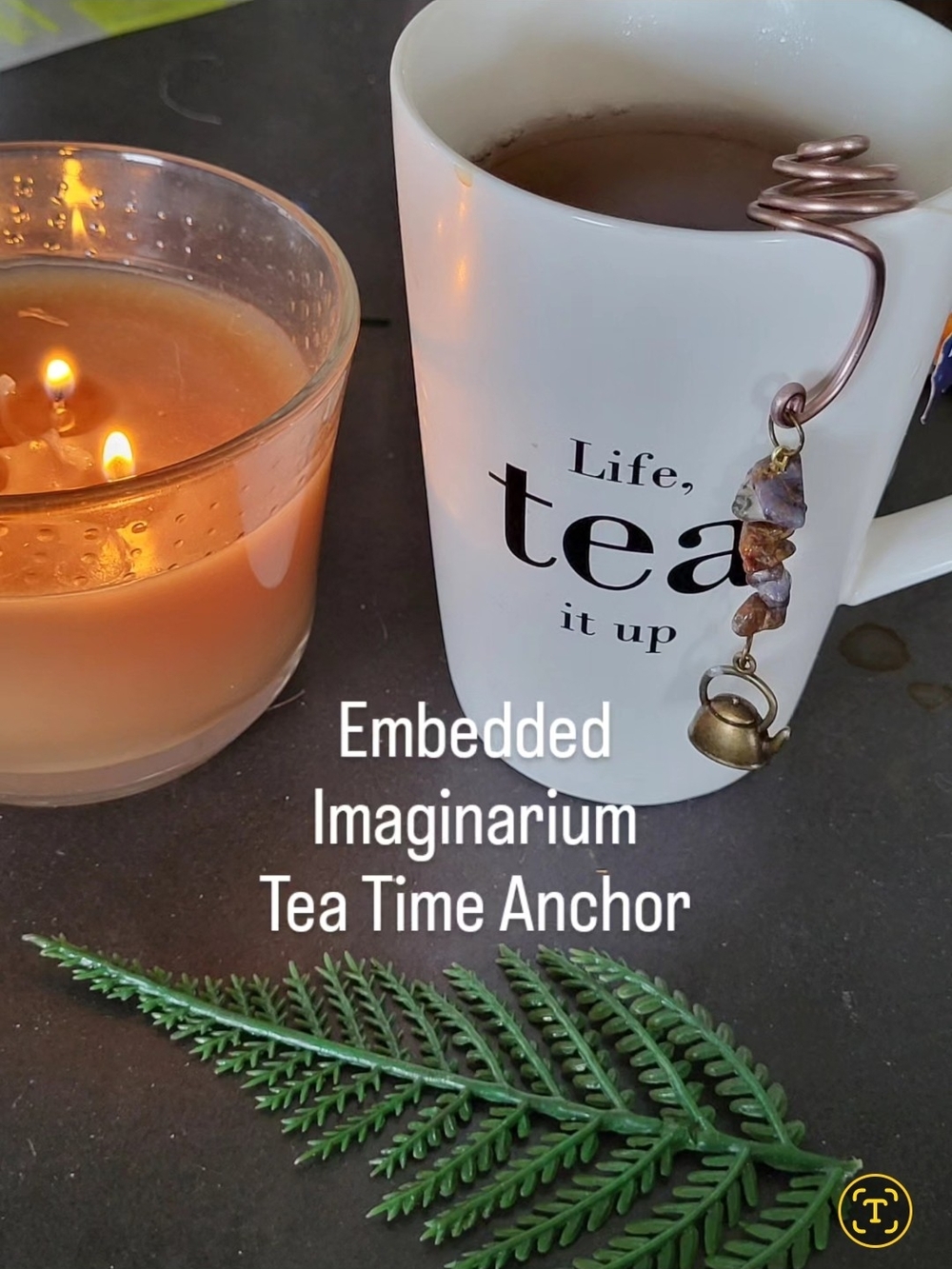 Tea Time Anchor Charm -Bonus Teapot Charm, Keychain (Cup Not Included)
